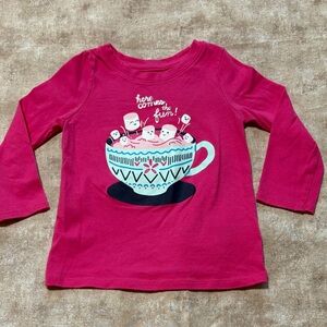 Cat & Jack Pink Long Sleeve Tee with Cup Graphic